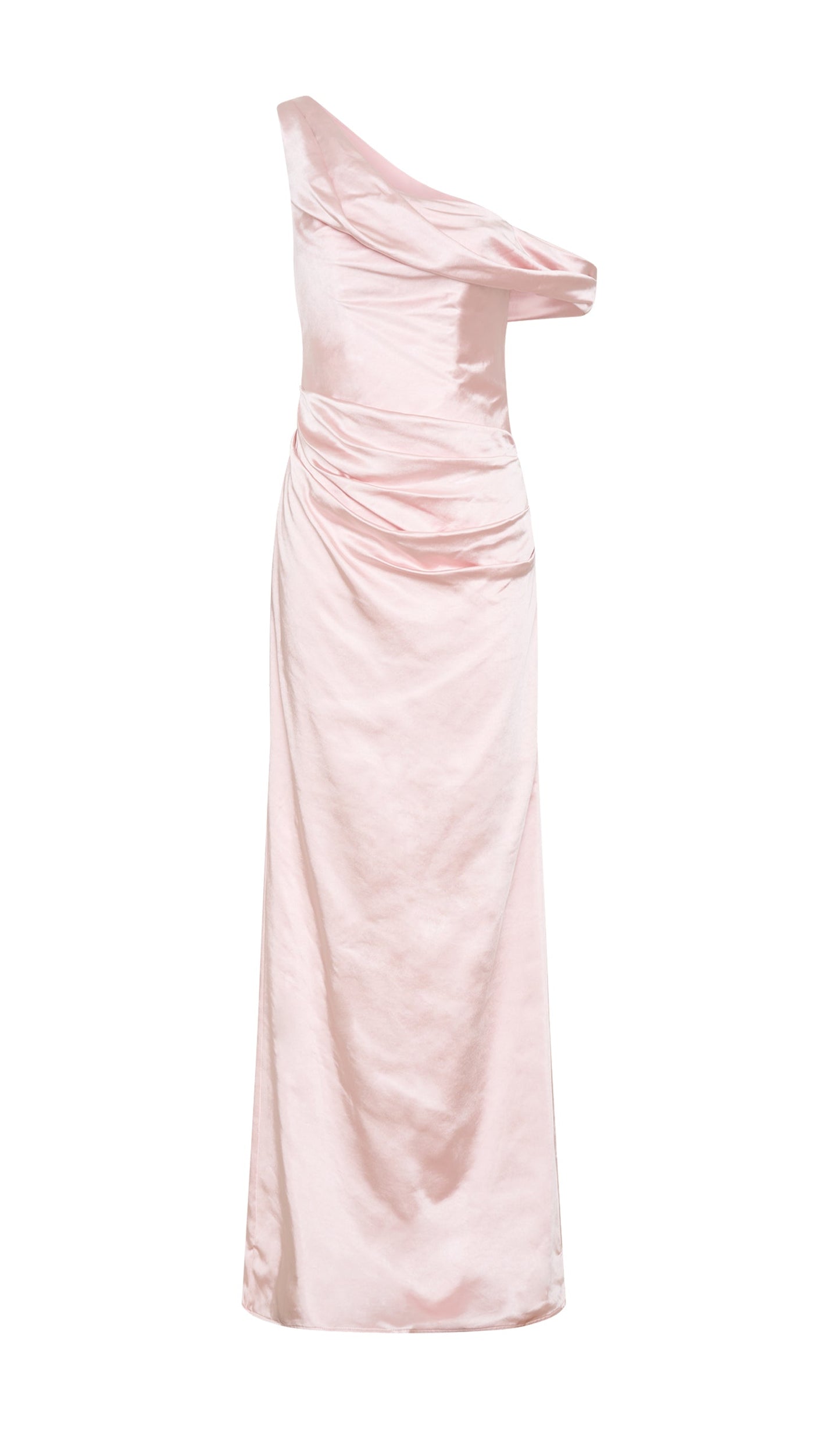 Off Shoulder Satin Maxi Dress