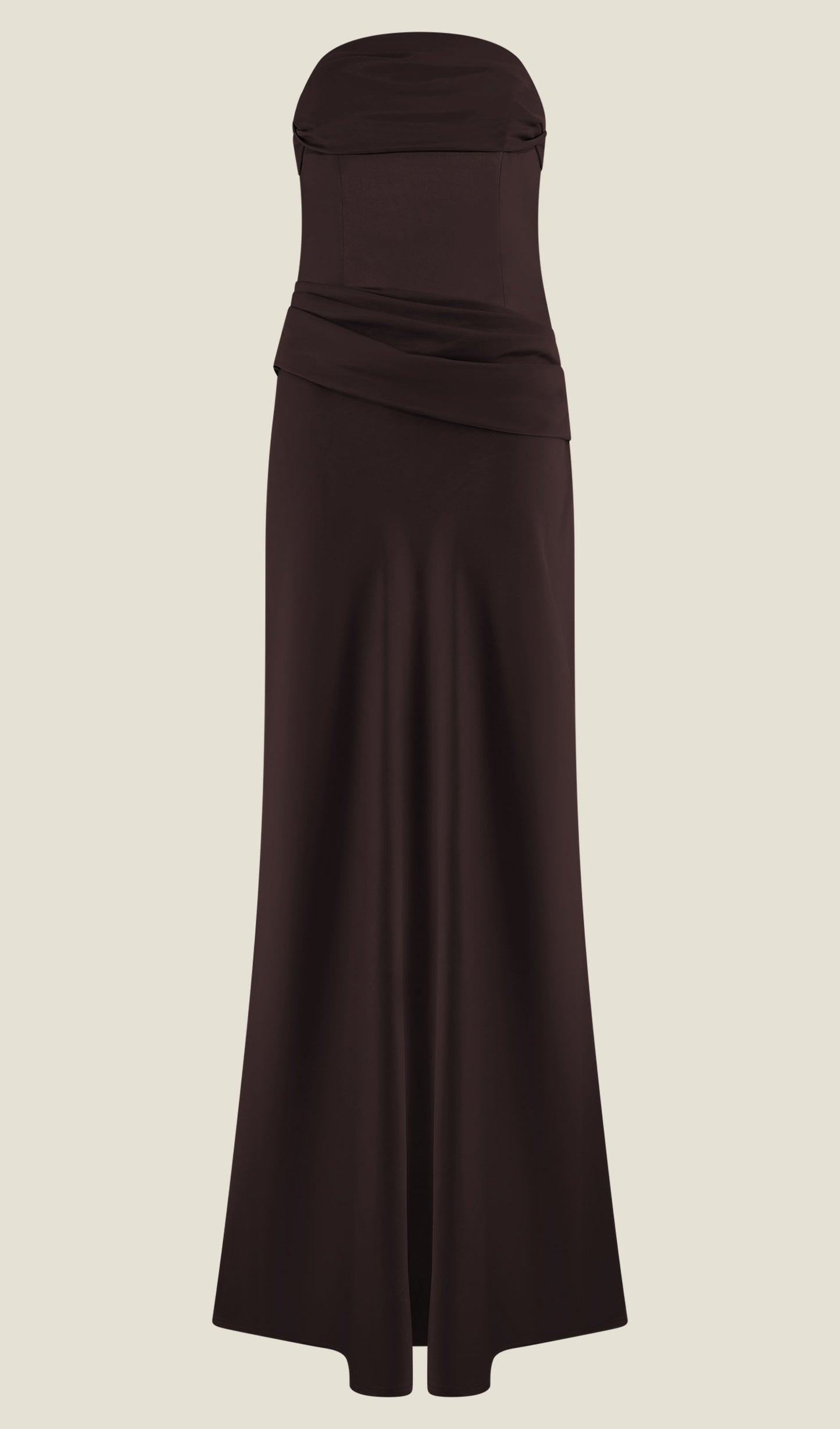 Strapless Satin Maxi Dress