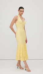 Halter Lace Midi Dress