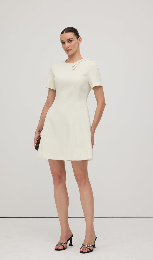 Crepe With Bow Detail Mini Dress