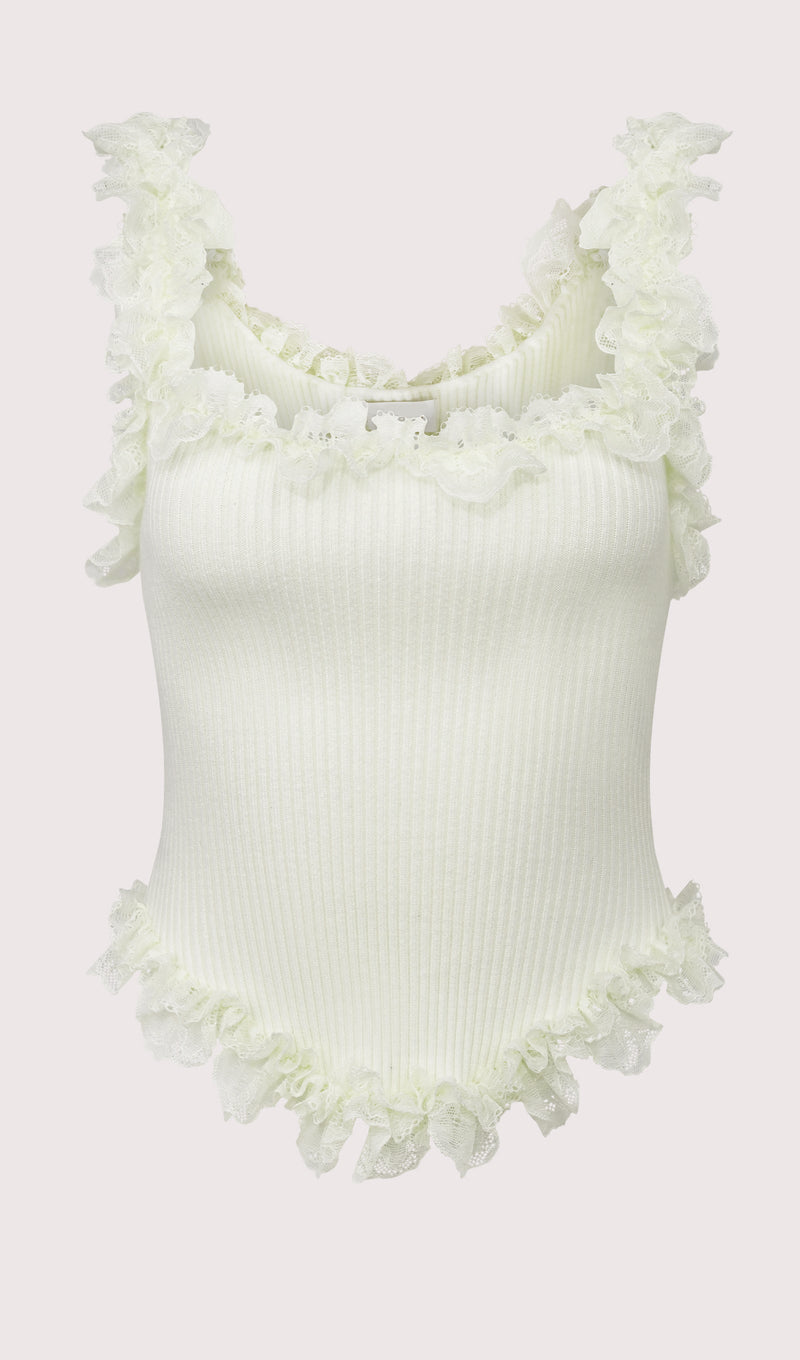 Lace Ruffle Knit Top