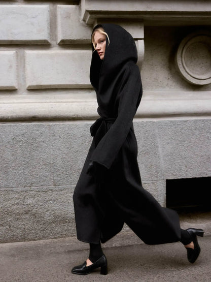 Hooded Double-Faced Wool Coat