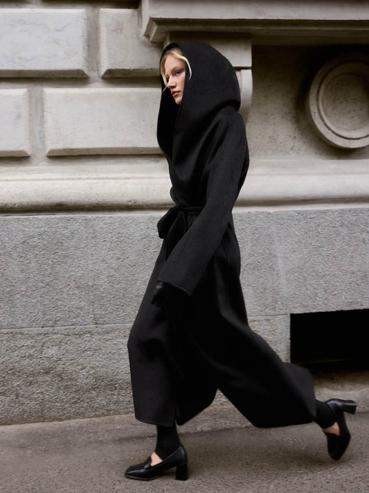 Hooded Double-Faced Wool Coat