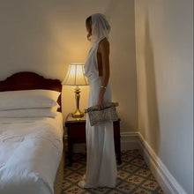 Backless Hooded Chiffon Maxi Dress