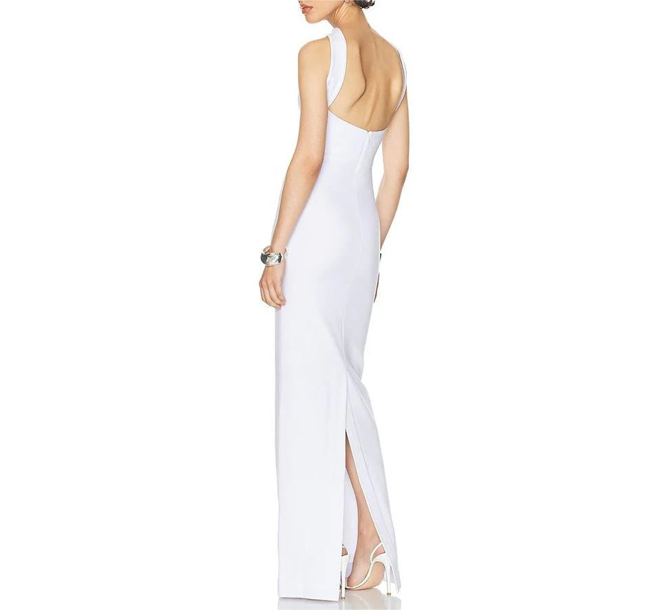 Back Halter Strapless Back Slit Bodycon Dress