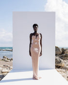 Shell-Shaped Strapless Sequin Dress