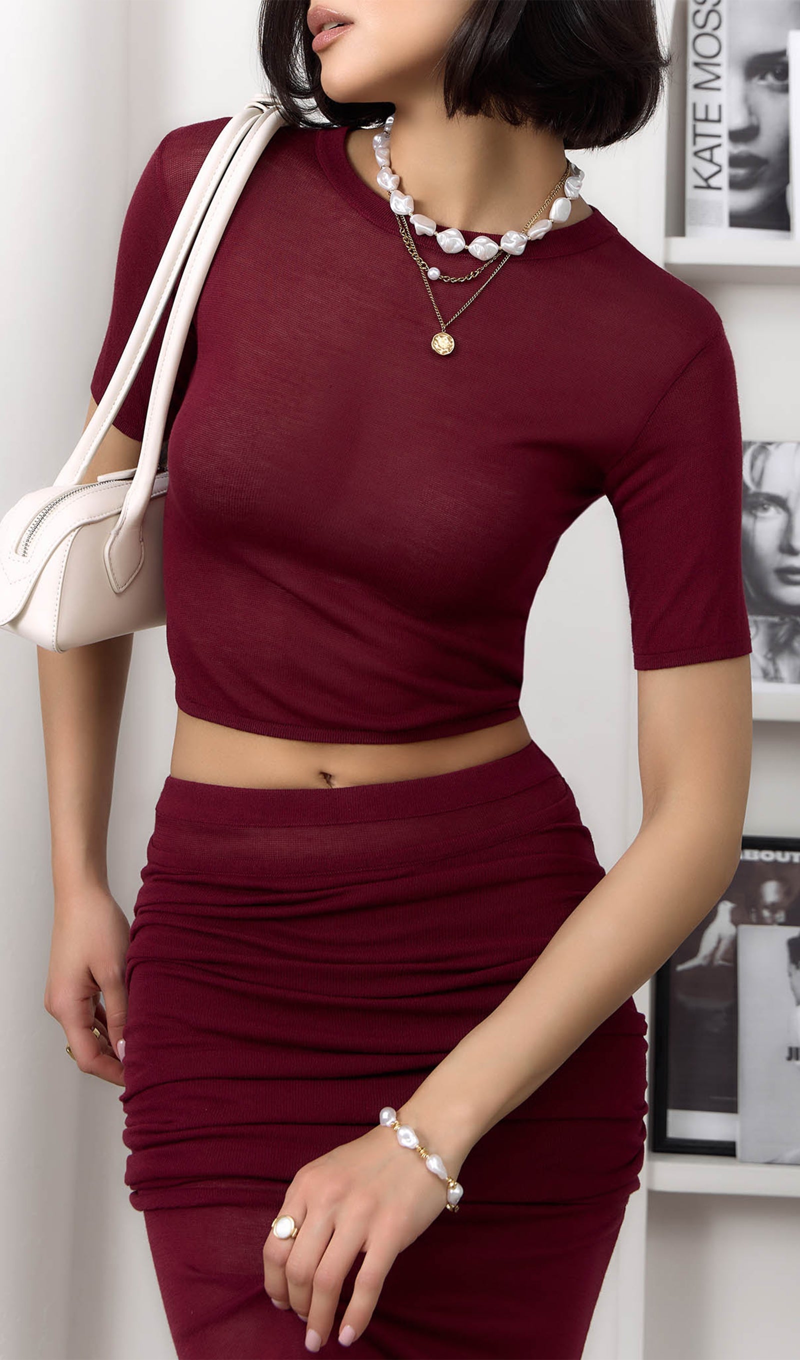 Short Sleeved Jersey Midi Skirt Sets