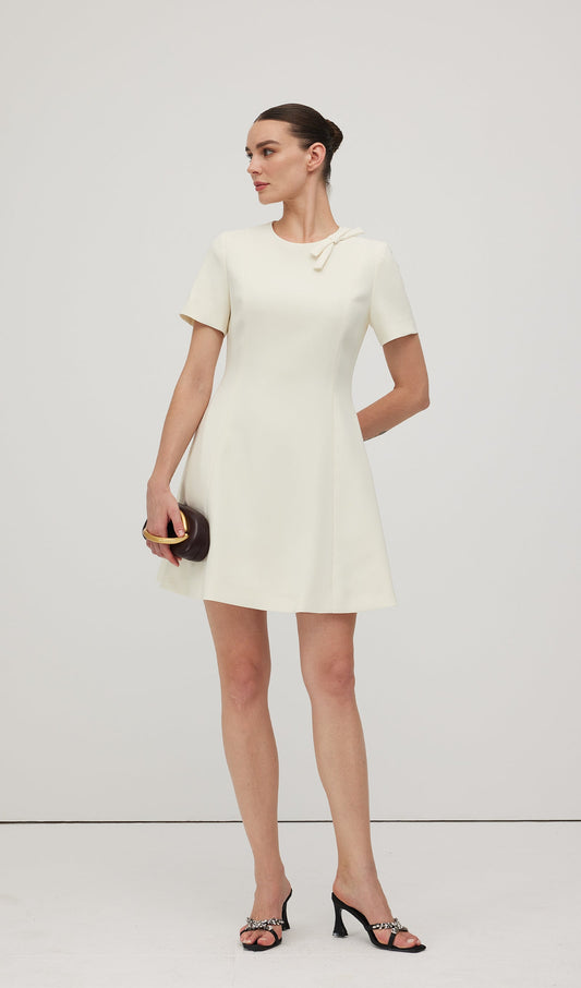 Crepe With Bow Detail Mini Dress