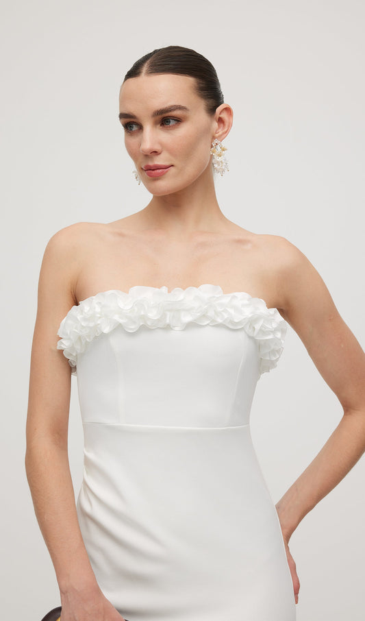 Solid Petal Mini Dress
