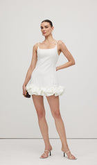 Sleeveless Ruffle Trim Mini Dress