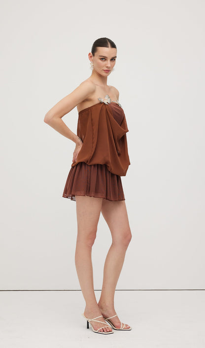 Butterfly Bandeau Wrap Mini Dress