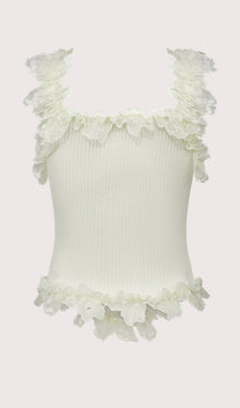 Lace Ruffle Knit Top
