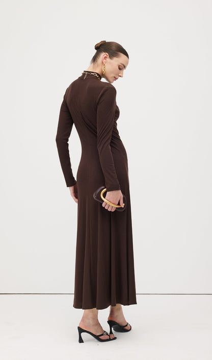Jersey Metallic Decor Maxi Dress