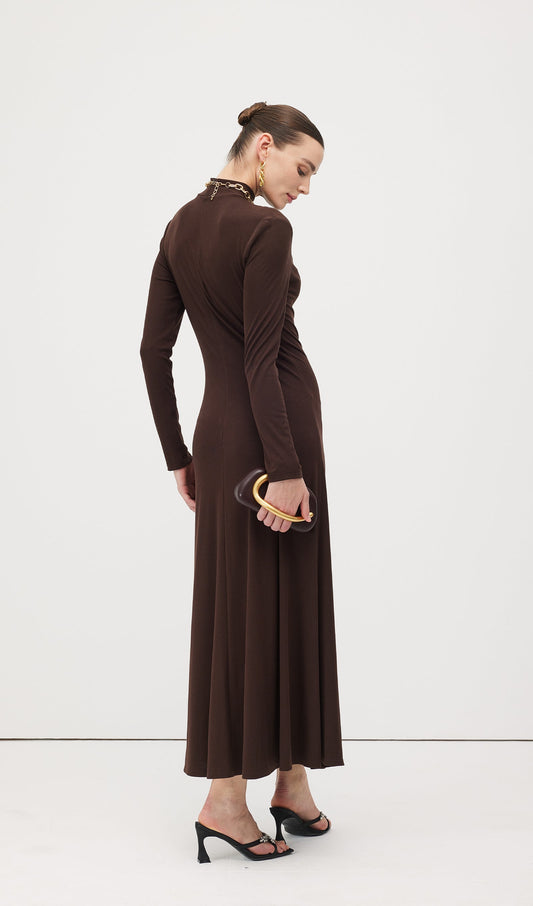 Jersey Metallic Decor Maxi Dress