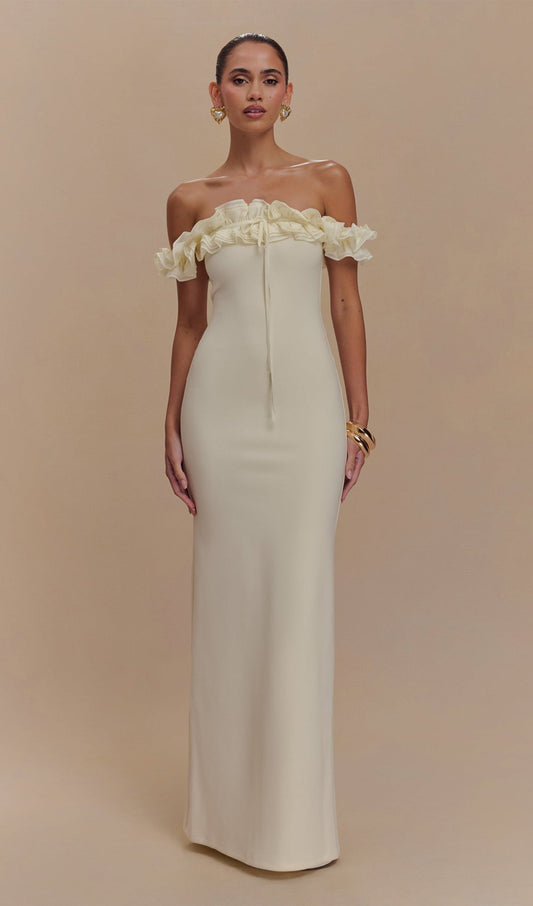 Ruffle Off Shoulder Maxi Dress