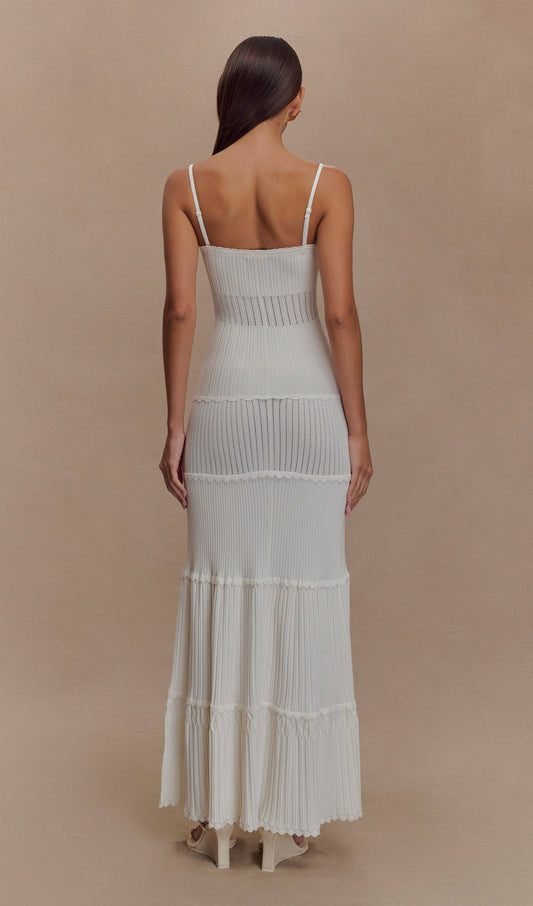 Pointelle Knit Maxi Dress