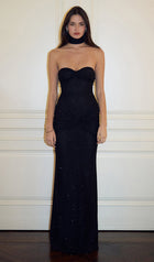 Strapless Twist Shimmery Knit Dress