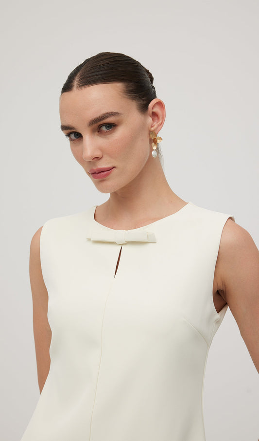 Sleeveless Bow Sequined Mini Dress