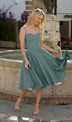 Solid Linen Midi Dress