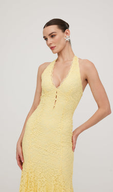 Halter Lace Midi Dress