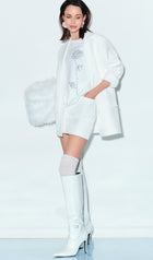 Single Breasted Buttons And Feathers Jacket