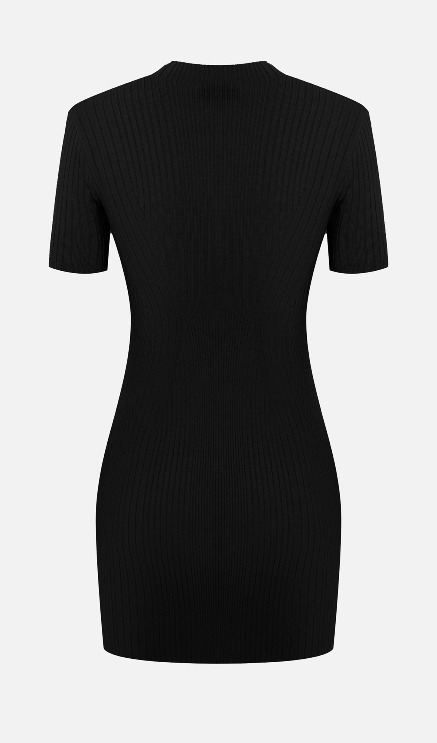 Short Sleeved Rib Knit Mini Dress