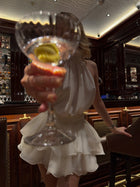 High-Neck Halter Tie-Back Sleeveless Backless Tiered Chiffon Mini Dress