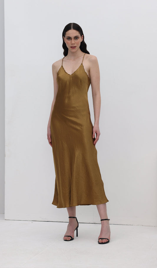 Acetate Sling Midi Dress