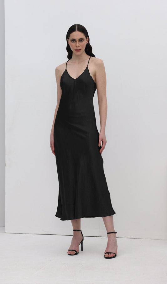 Acetate Sling Midi Dress