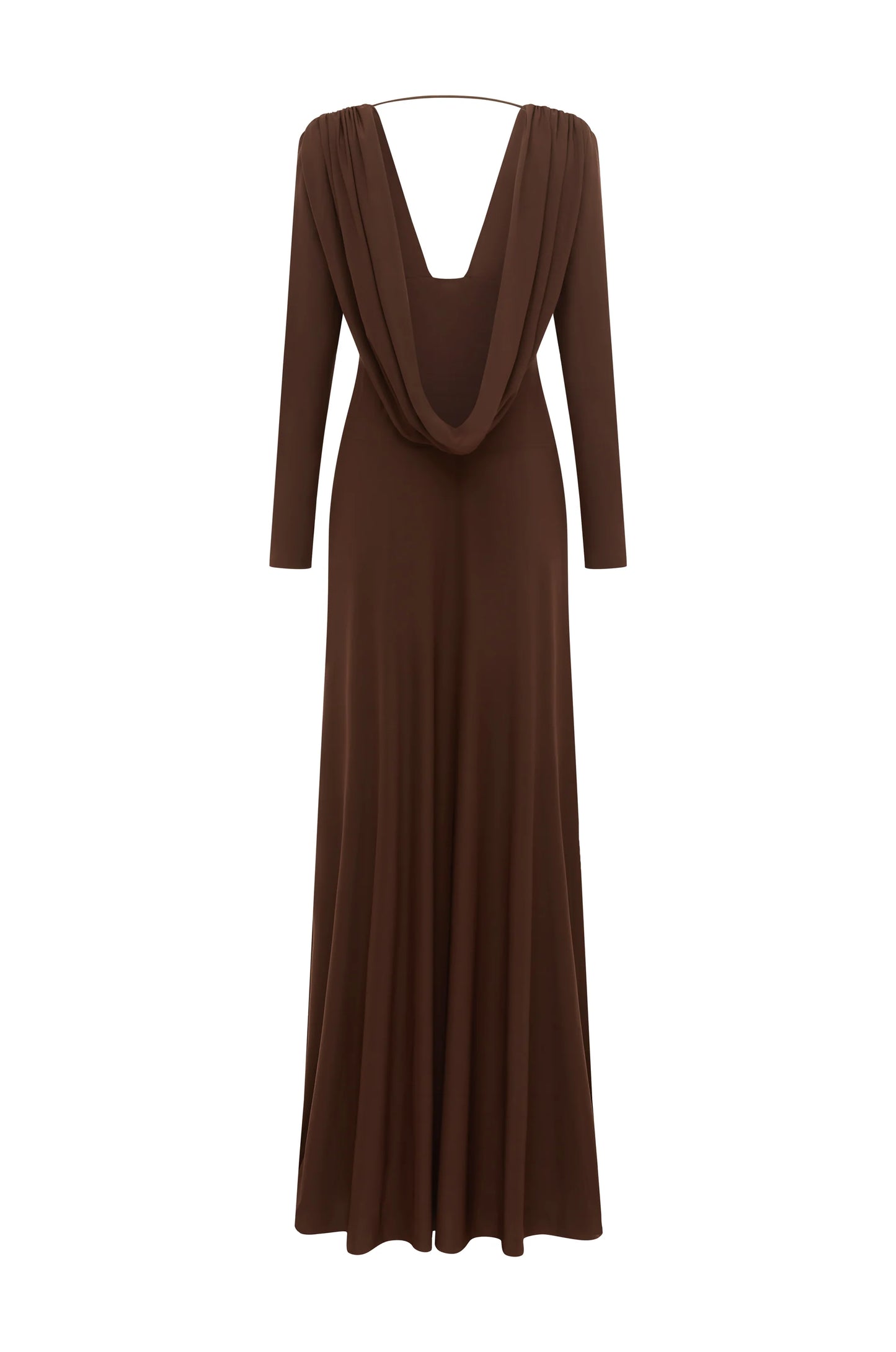 Plunging V-Neck Ruched Backless Dress