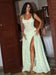 Ulissa Square Neck Jacquard Textured High Slit Maxi Dress