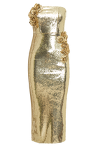 Cassia Strapless Sequin Rose Midi Dress