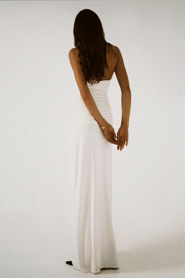 High-Neck Tank-Style Scarf-Detail Bodycon Dress