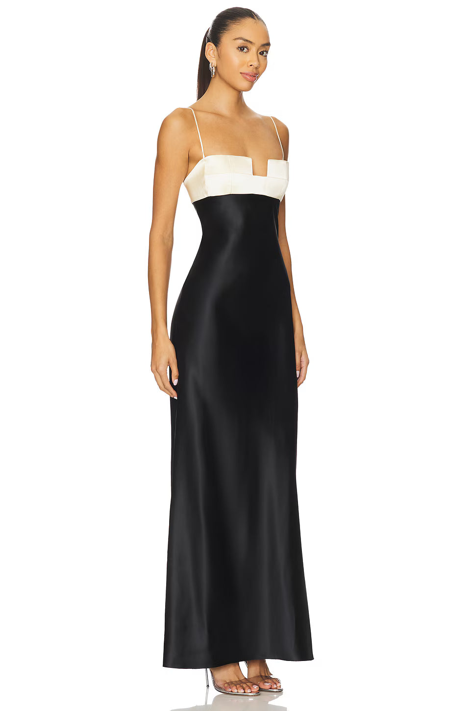 Spaghetti Strap Deconstructed Bust Splicing Back Cutout Dress