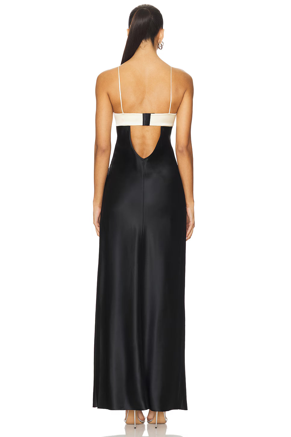 Spaghetti Strap Deconstructed Bust Splicing Back Cutout Dress