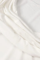 Boat-Neck Draped Open-Back Long-Sleeve Dress