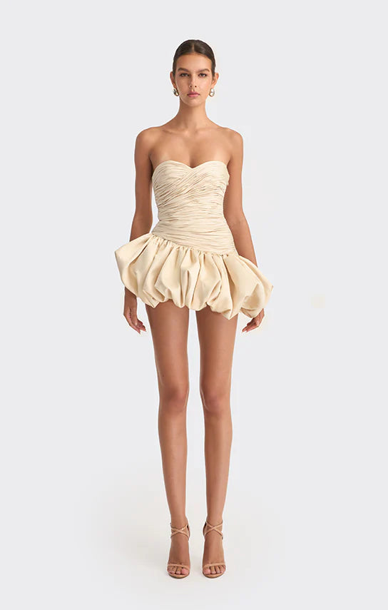 Balloon Draped Mini Dress