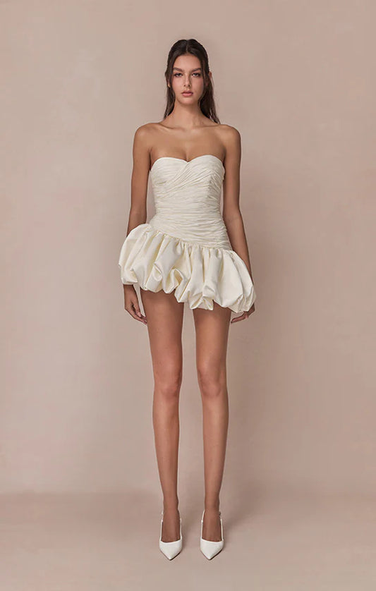 Balloon Draped Mini Dress