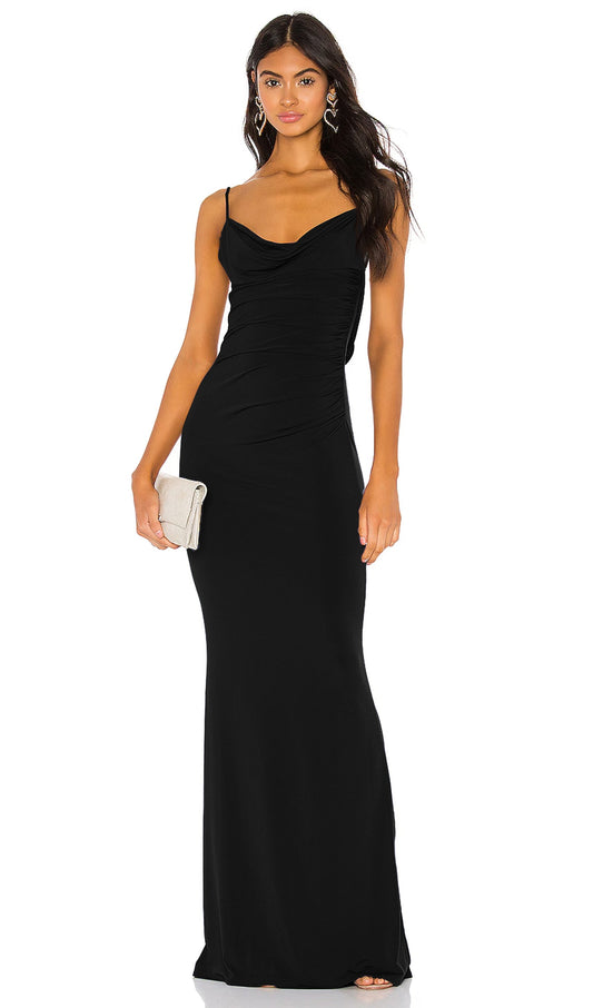 Sexy Cowl Back Maxi Dress