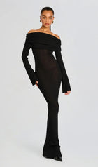 Off Shoulder Slim Fit Maxi Dress