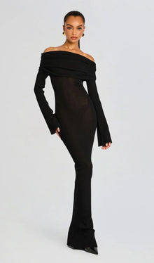 Off Shoulder Slim Fit Maxi Dress