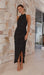 Halter Neck Ruched Bottom Midi Dress