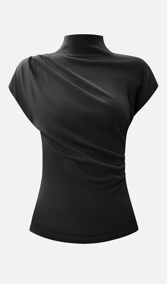 Sleeveless Knitted With Pleats Top