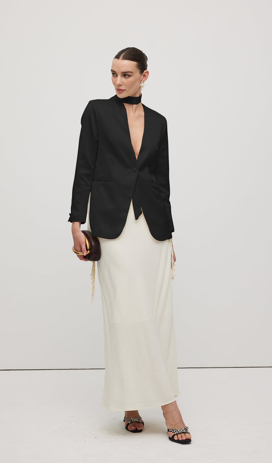 Satin V Neck Blazer