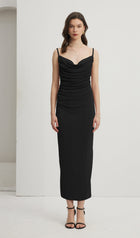 Gathered Draped Maxi Dress