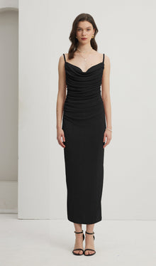 Gathered Draped Maxi Dress