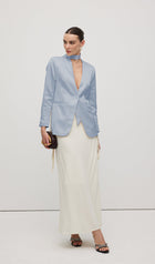 Satin V Neck Blazer