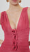 Pleated Bodysuit V Neck