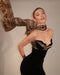 Strapless Leopard Velvet Gown