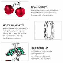 Sweet Cherry 925 Sterling Silver Drop Earrings